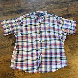 Ralph Lauren Blake Men's Size 2XL Short Sleeve Plaid Shirt Cotton
